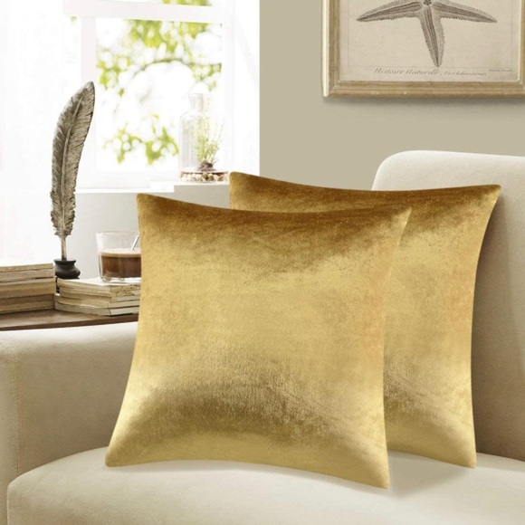 Luxury HomeElegant Gold Soft Luxe Crushed Velvet Throw Pillow Covers